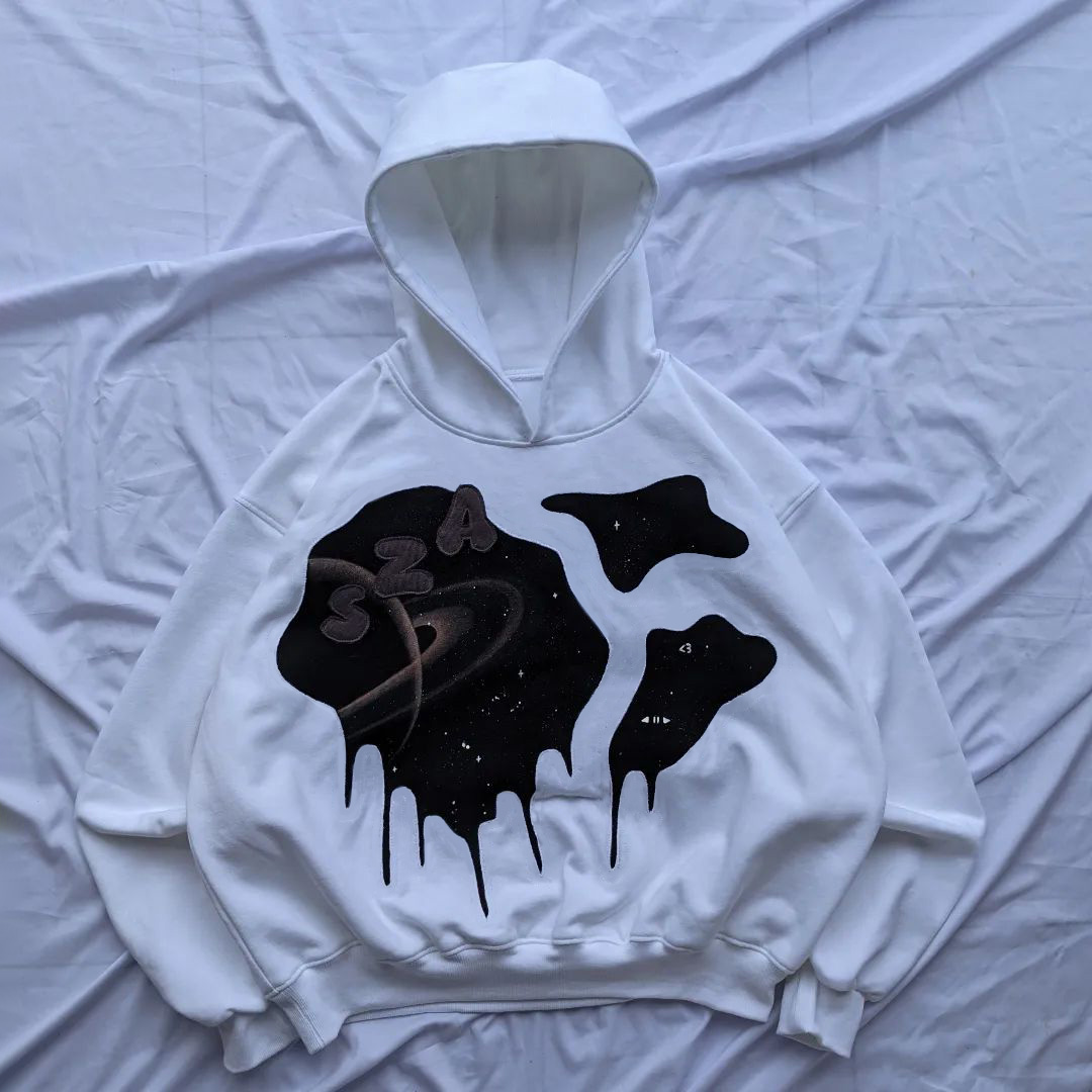 Saturn Print Long Sleeve Hoodies