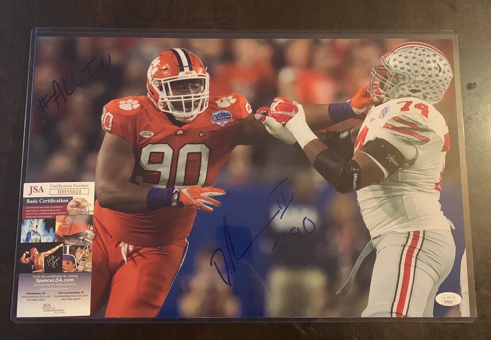 DEXTER LAWRENCE 11x17 Signed Photo Poster painting CLEMSON TIGERS FOOTBALL JSA/COA HH35824