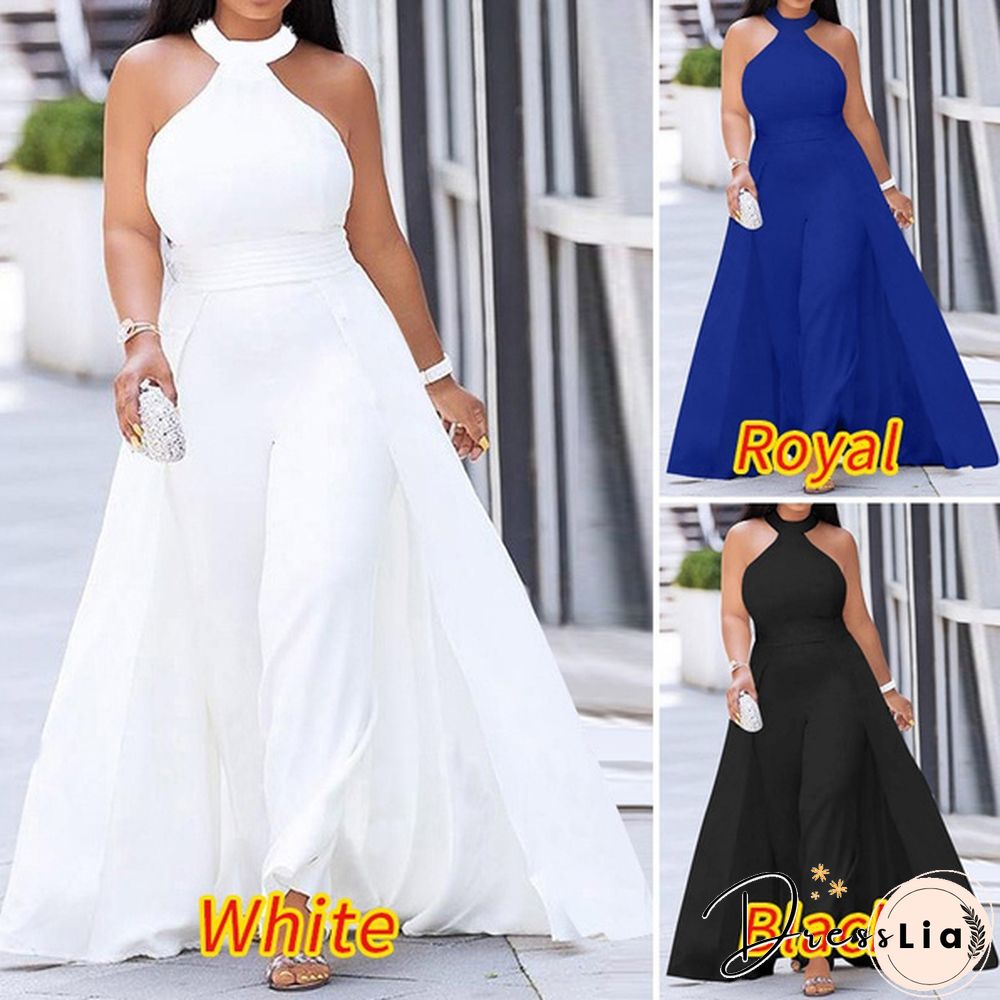 S-XL Womens Sleeveless Neck Solid Color Holiday Maxi Dress Elegant Formal Party Prom