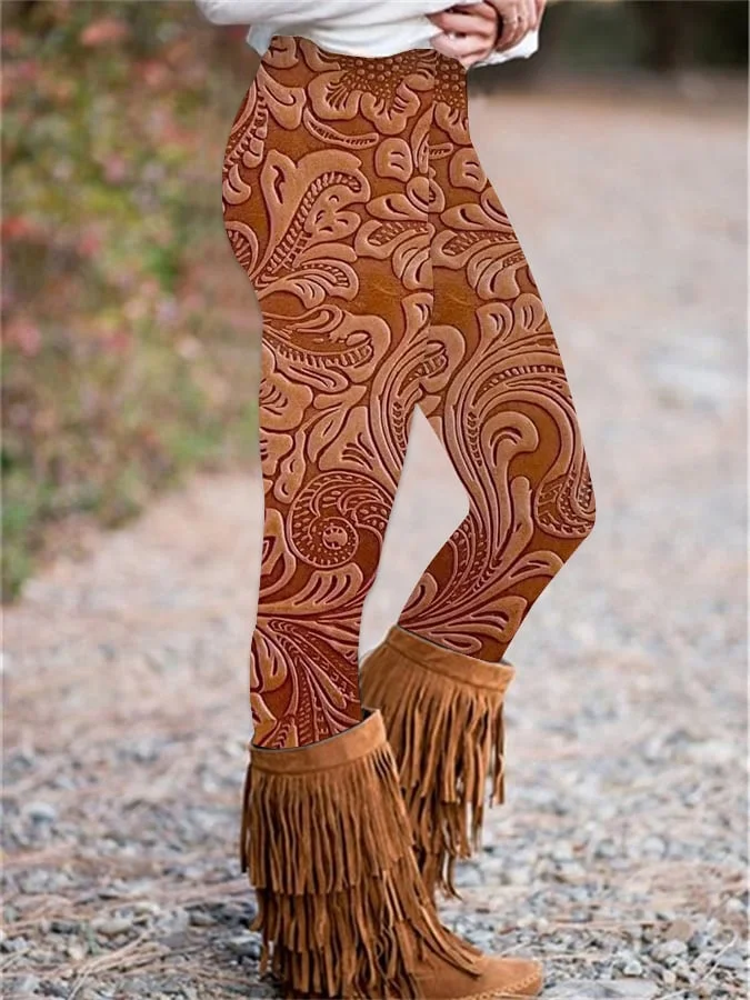 Western Print Skinny Stretch Leggings