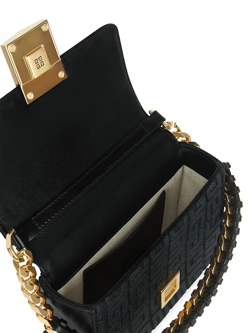 Givenchy Woven Chain Logo Crossbody Bag-Black