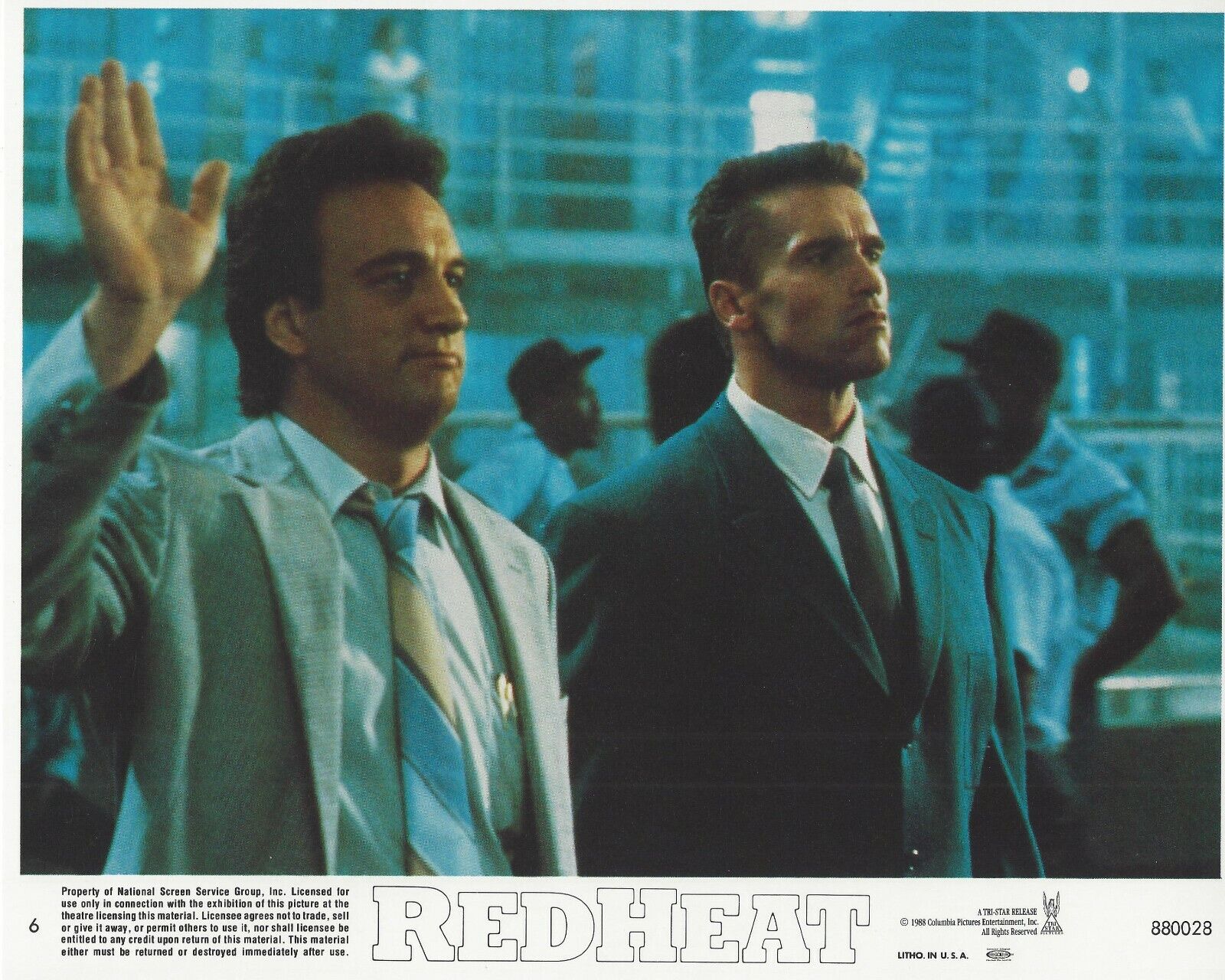 Red Heat Original 8x10 Lobby Card Poster Photo Poster painting 1988 #6 Schwarzenegger Belushi