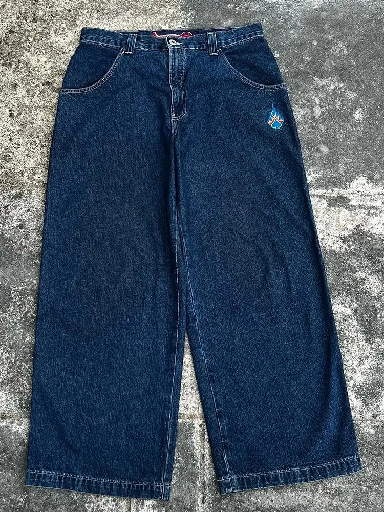 Wide Leg Jeans for Men Relaxed Fit Denim Trousers