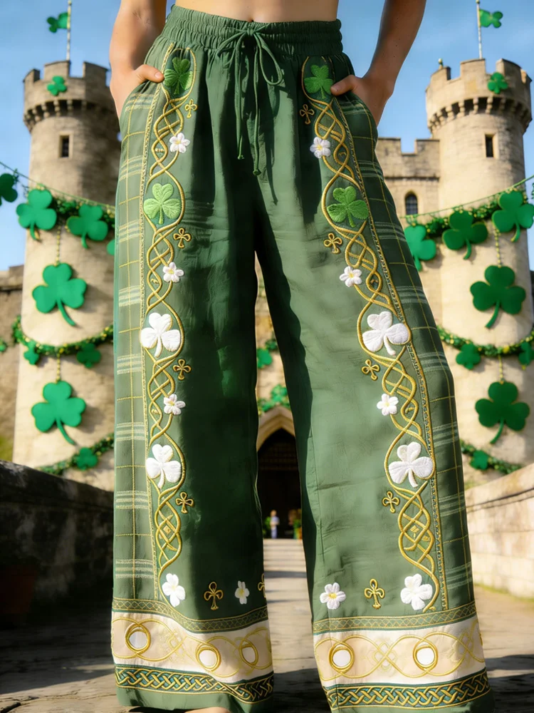 Women's St. Patrick's Day Art Print Casual Pants