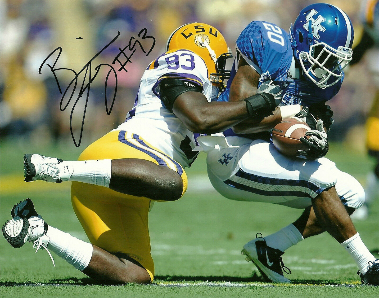 PHILADELPHIA EAGLES BENNIE LOGAN HAND SIGNED LSU TIGERS 8X10 Photo Poster painting W/COA