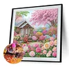 >SALE<5D DIY Partial Special Shaped Drill Diamond Painting Village Landscape 40x40cm