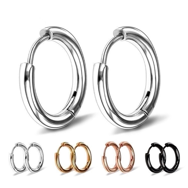1 Piece Basic Minimalist Round Plating Stainless Steel Earrings