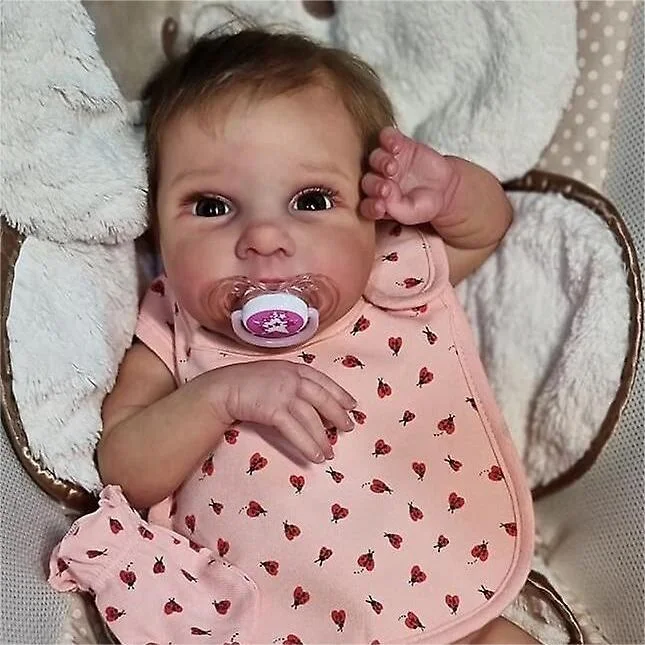  [New2023] 20" Debby Awake Newborn Girl Handmade Cloth Body Reborn Baby Doll,with Pacifier and Bottle - Reborndollsshop®-Reborndollsshop®