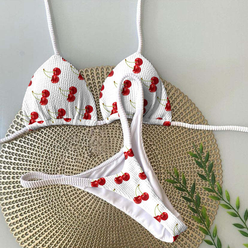 Mature Women Printed Swimsuit Beach Sexy Bikini