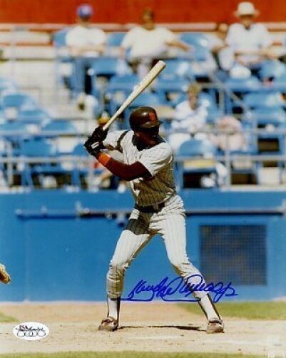 Sandy Alomar Jr Padres Signed Jsa Cert Sticker 8x10 Photo Poster painting Authentic Autograph