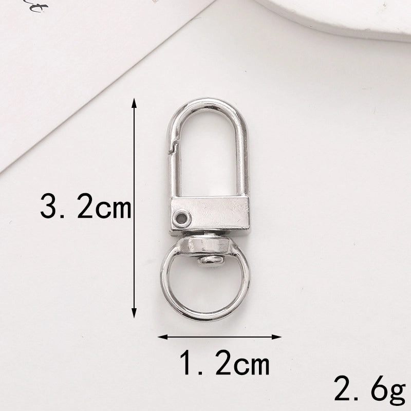 1 Piece 10 * 20mm 12*32mm 25*25mm Metal Solid Color Polished Keychain Lobster Clasp