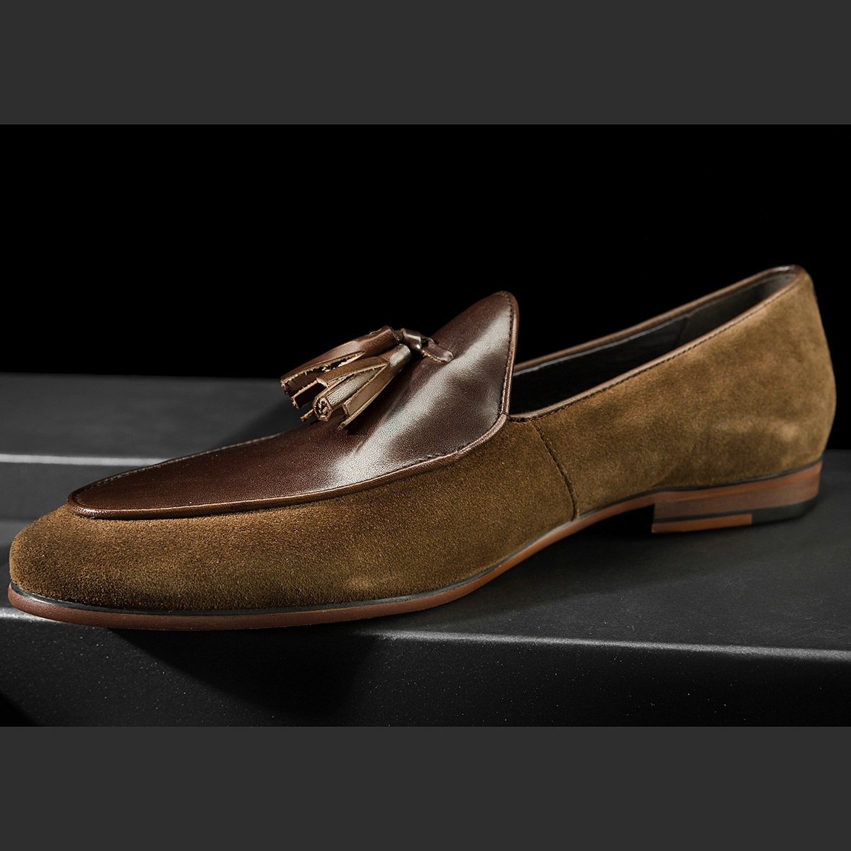 Loafers Men's Round Head Fringed Leather Shoes