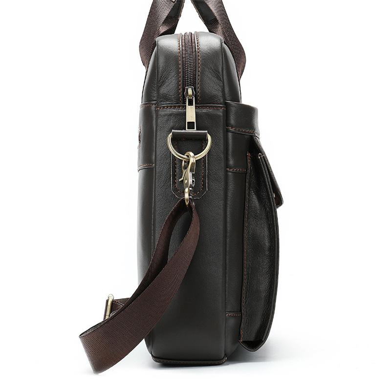 Leather Business Retro Waterproof Portable Briefcase Casual Shoulder Bag Crossbody Bag