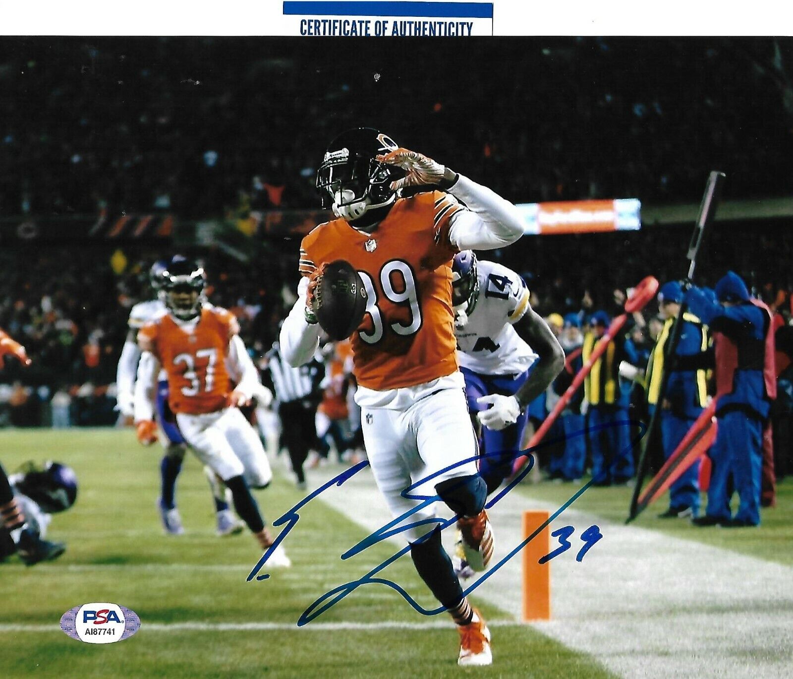 EDDIE JACKSON signed autographed CHICAGO BEARS 8X10 Photo Poster painting w/ COA PSA AI87741