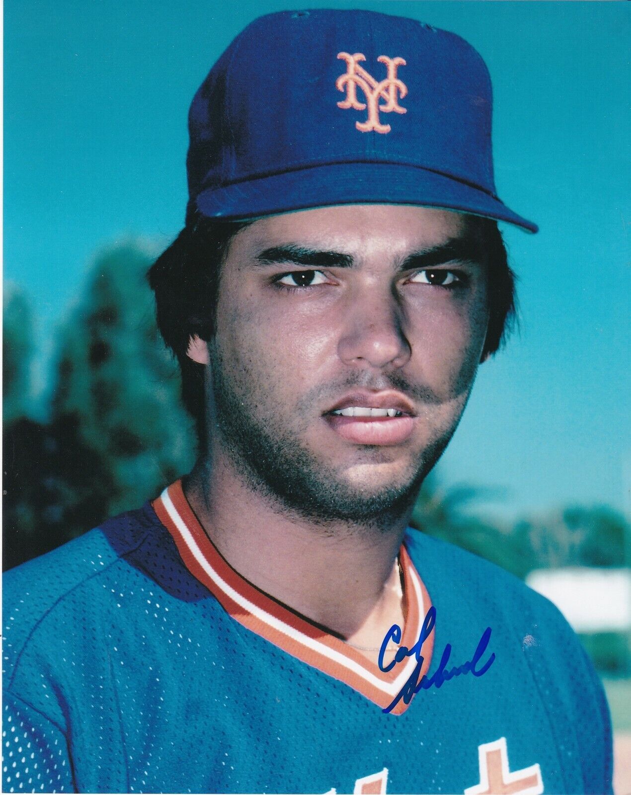 CALVIN SCHIRALDI NEW YORK METS ACTION SIGNED 8x10