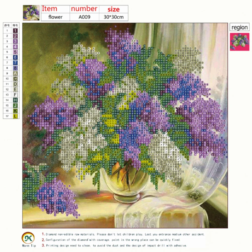 Diamond Painting - Partial Round Drill - Blooming Flowers(30*30cm)