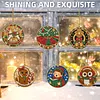 Peinture en diamant perle DIY de No&euml;l 6 pi&egrave;ces d&rsquo;ornements en bois 3,07x3,07 pouces