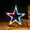 5 Pack Christmas Window Lights Decorations with Suction Cup Battery Powered LED Sucker Lamp Multifunctional Xmas Decorative Lights for Christmas Window Glass Wall Indoor Decorations