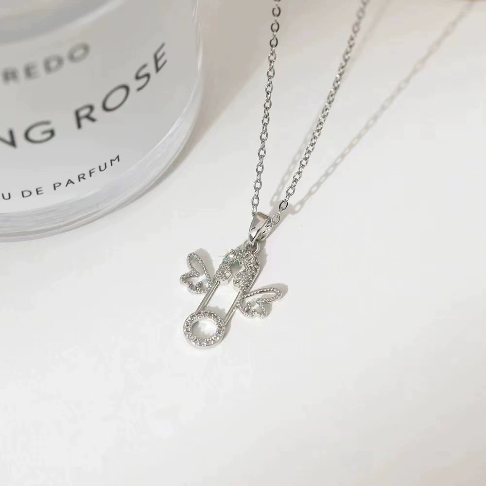 Angel Wings Zirconia Gold-Plated Necklace