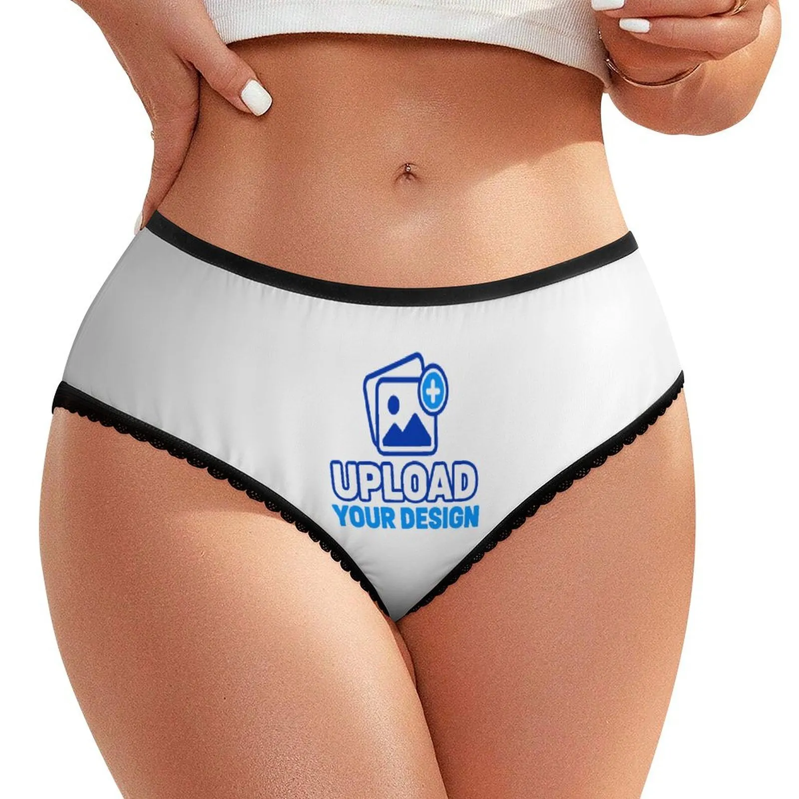 Lace-Trim Brushed Milk-Silk Briefs &ndash; personalized print product image 8