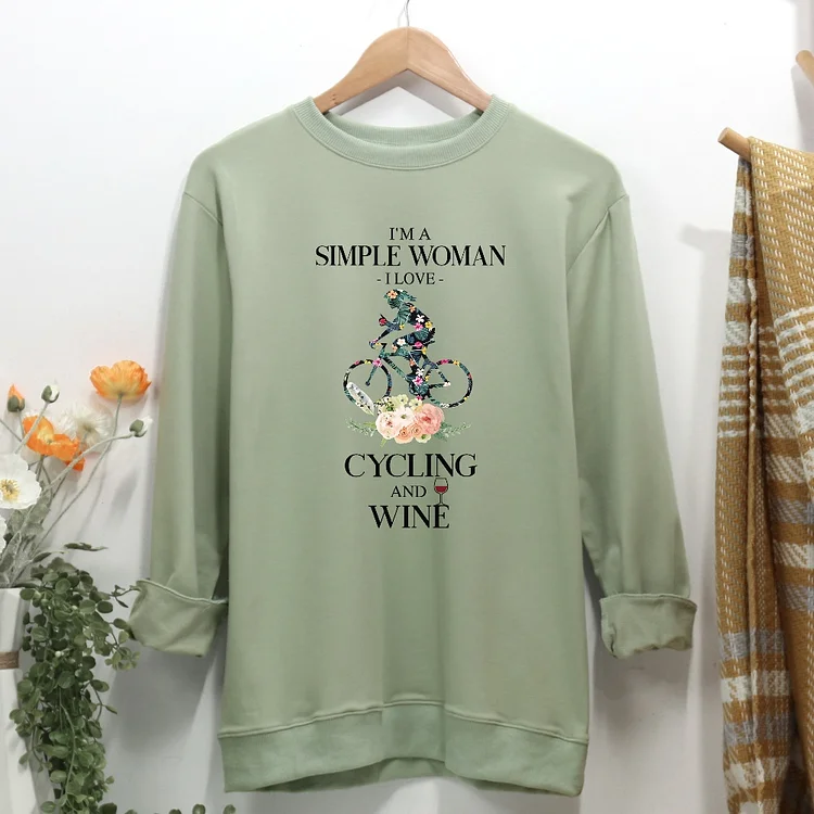 CYCLING AND WINE Women Casual Sweatshirt-Annaletters