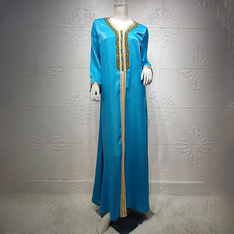 African Americans fashion QFY Eid Abaya Dubai Turkish Islamic Clothing Kaftan Long Dresses For Muslim Women Evening Gowns Malaysia Elegant Flannel Dresses Ankara Style QueenFunky