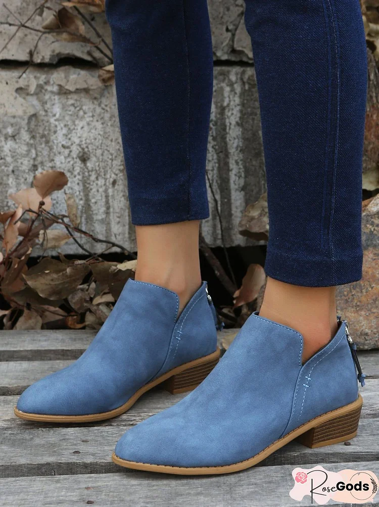 Simple Plain Chelsea Zip Ankle Boots