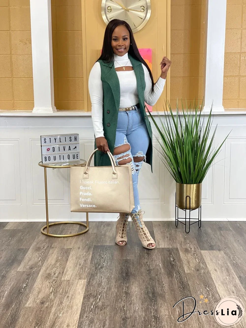 Solid Color Sleeveless knit Sweater Vest Cardigan