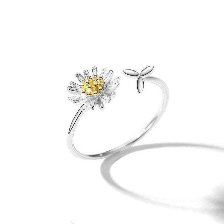 Daisy Ring | 925 Sterling Silver | Adjustable Size | Think About You