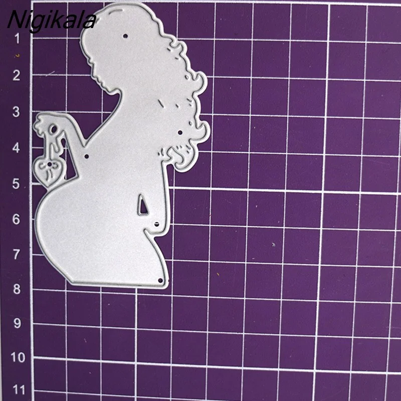 Nigikala Cutting Dies Pregnant Woman Decoration Embossing Scrapbook Paper Craft Knife Mould Mother's Day Gift