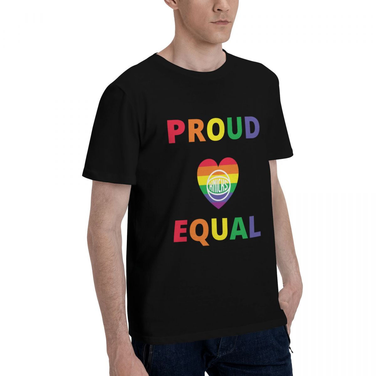 New York Knicks Proud & Equal Pride Printed Men's Cotton T-Shirt