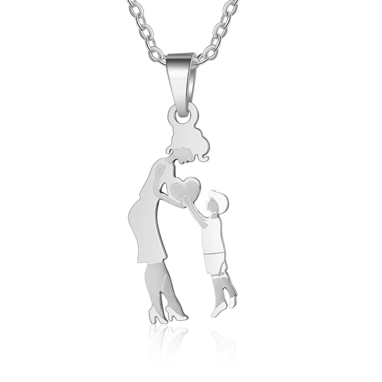 Family Necklace Stainless Steel Lovely Figure Mom Dad Daughter Son Charm Pendant  Necklace Link Chain Child Mother Birthday Gifts - AliExpress