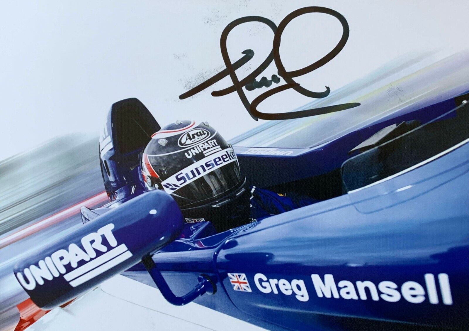 Nigel Mansell Hand Signed Autograph F1 Ferrari Lotus Williams Renault Greg Leo