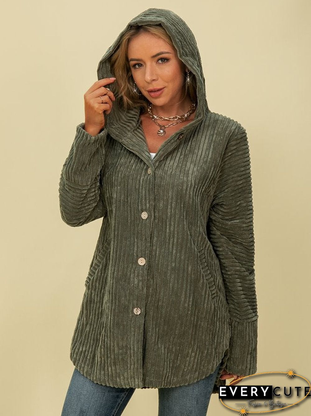 Plain Casual Outerwear