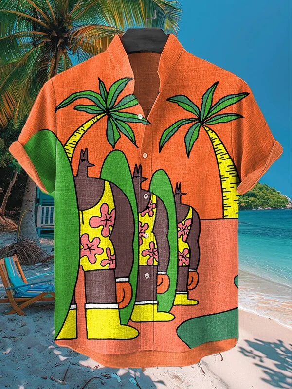 Men's Fun Summer Surf Art  Art Print Shirt