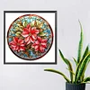 Diamond Painting-DIY Full Round Drill Stained Glass Christmas Flower