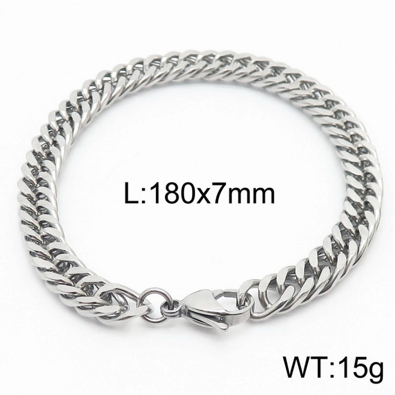 Minimalist Solid Color Titanium Steel Chain Unisex Bracelets