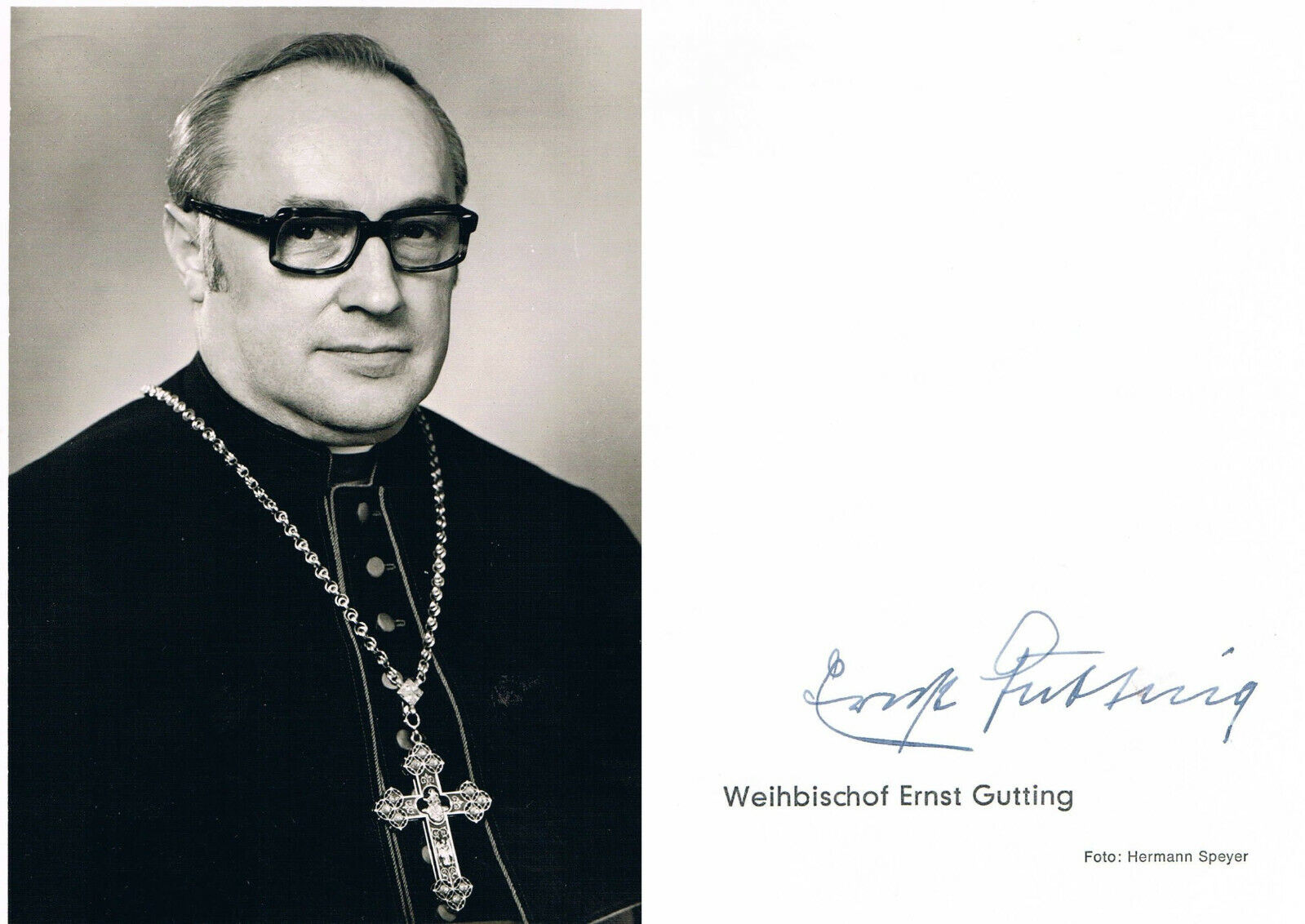 Bishop Ernst Gutting 1919-2013 autograph signed Photo Poster painting 4x6