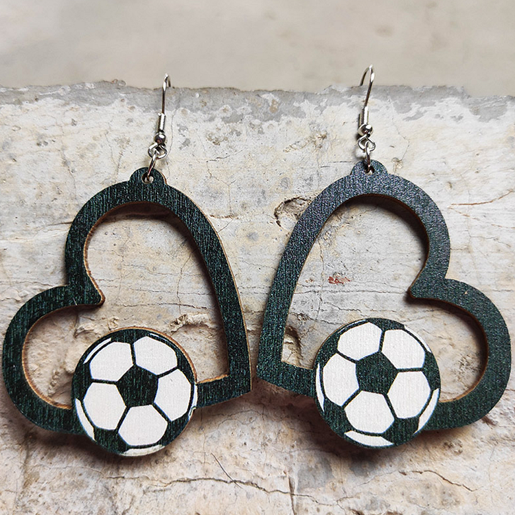 Leather soccer sale earrings