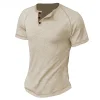  Stylish Henley T-Shirt with Contrast Trim for Men by Inlyline