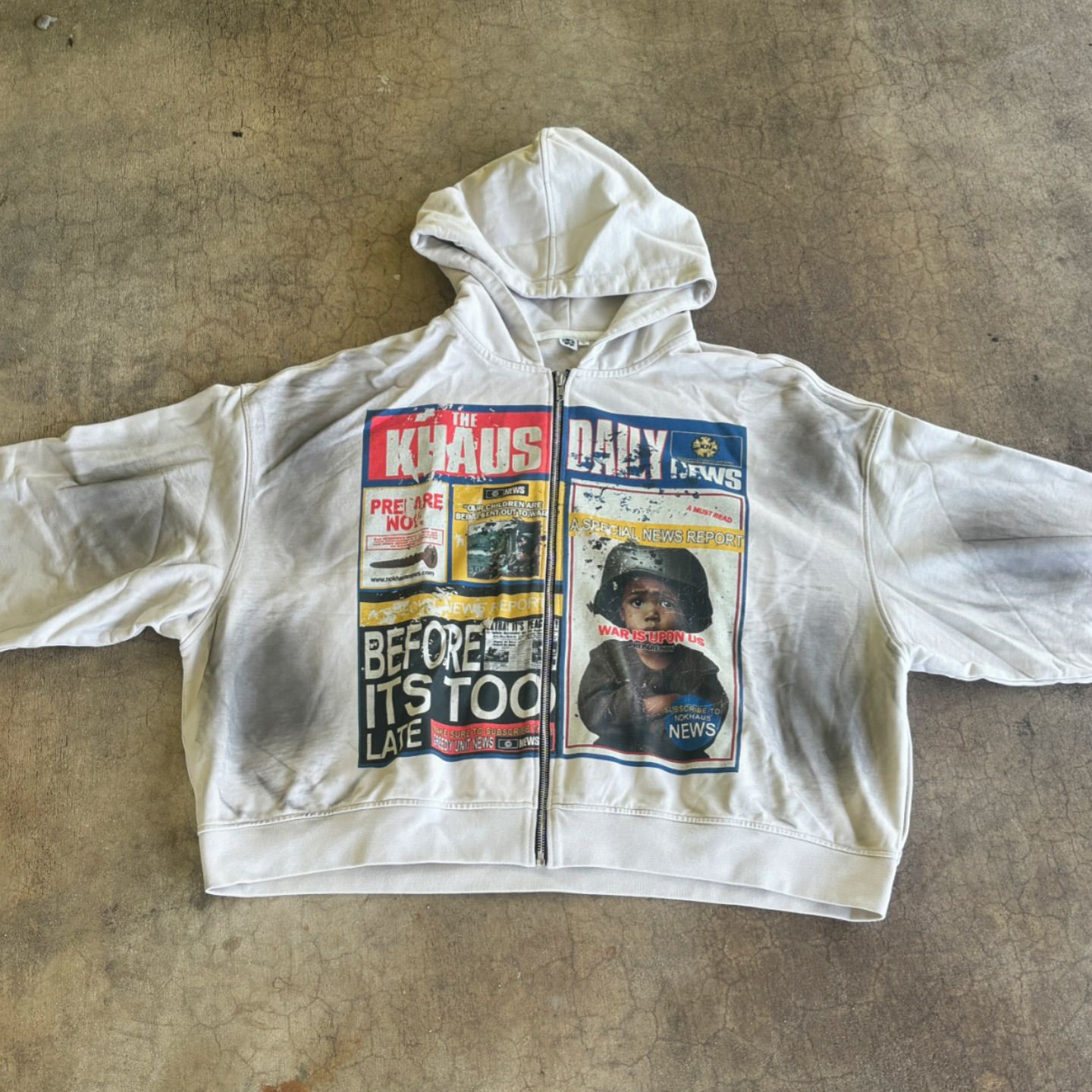 Stop the War Casual Streetwear Zip-Up Hoodie