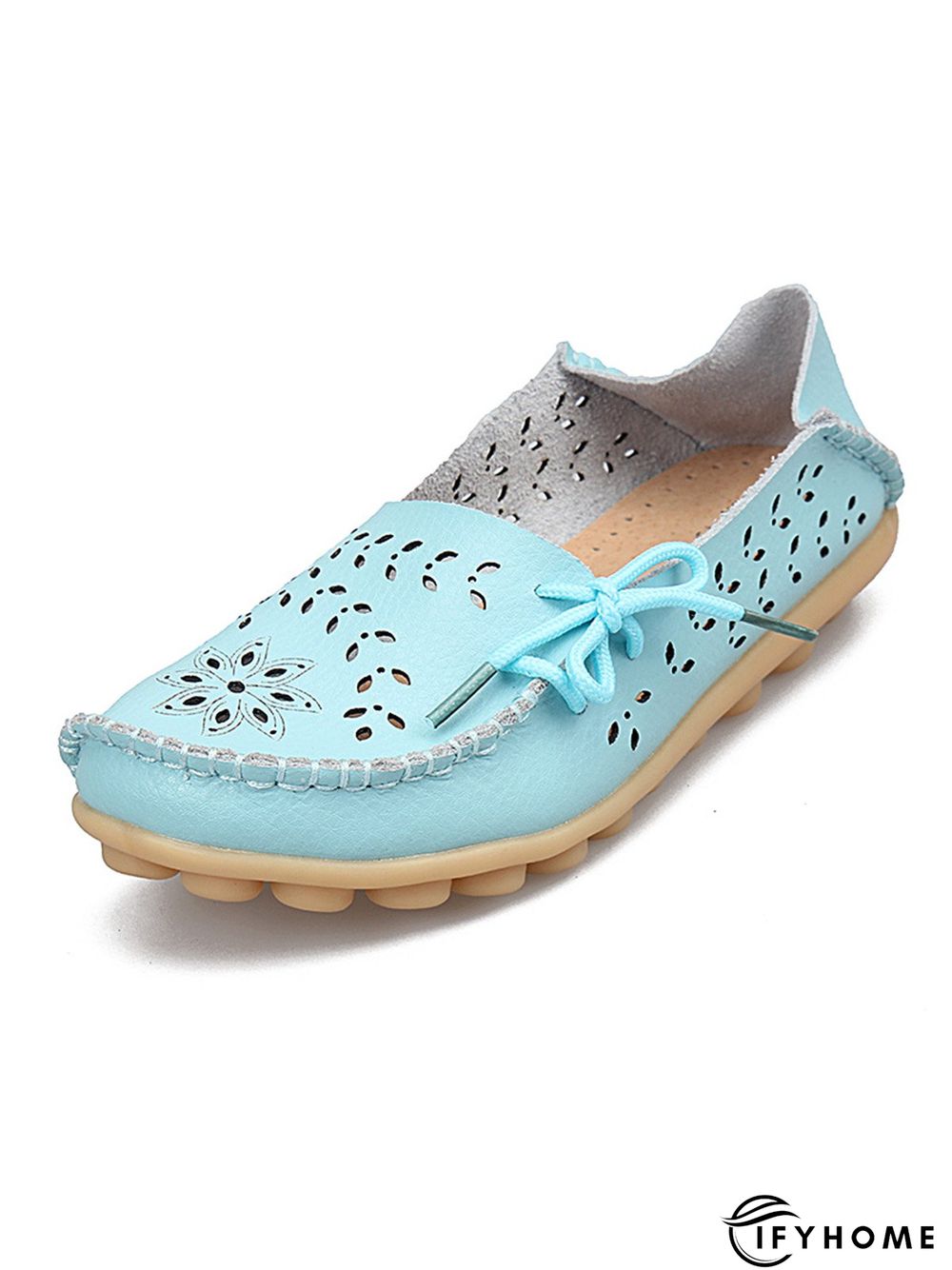 Cowhide Hollow Lace-up Portable Shoes | IFYHOME
