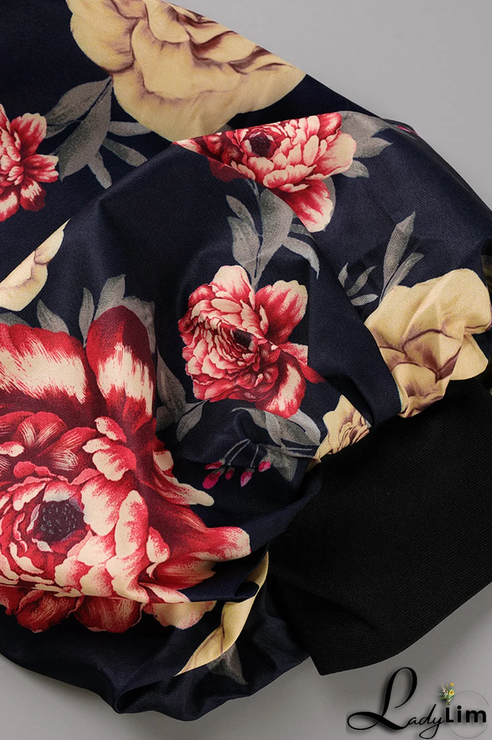 Royal Blue Fashion Print Patchwork O Neck Pencil Skirt Dresses