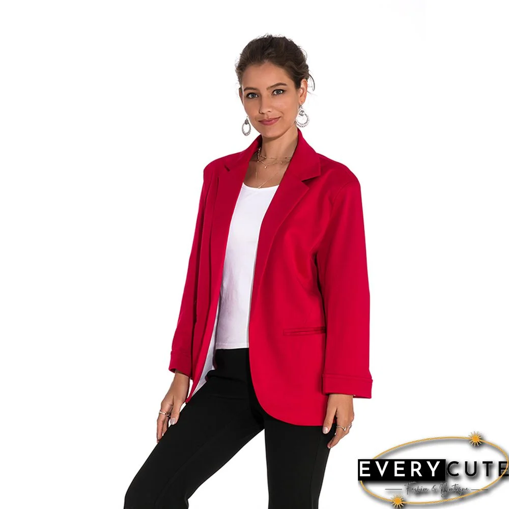 Wine 3/4 Sleeve Fashion Lady Suit