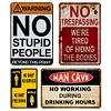4PCS Warning - Vintage Metal Signs Set - 20*30cm - Warning