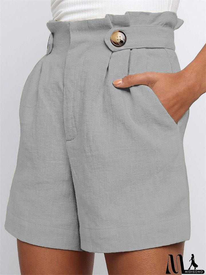 MidiSono - Summer Comfortable High Waist Casual Shorts for Women