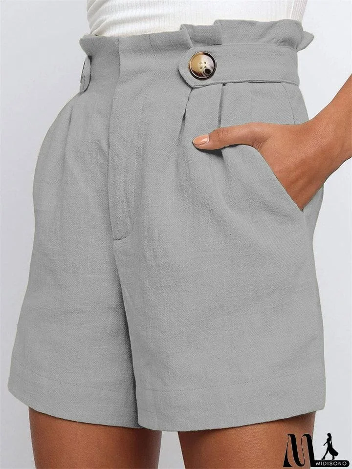MidiSono - Summer Comfortable High Waist Casual Shorts for Women