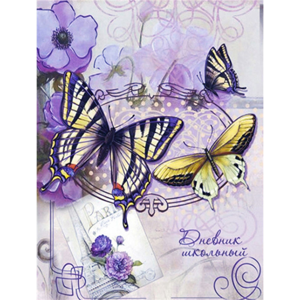 

Purple Flower Butterfly - Round Drill Diamond Painting - 30*40CM, 04, 501 Original