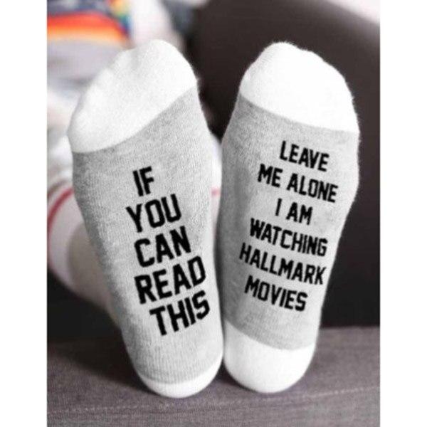 Creative Movies Soft Christmas Letters Printed Women Winter Warm Socks
