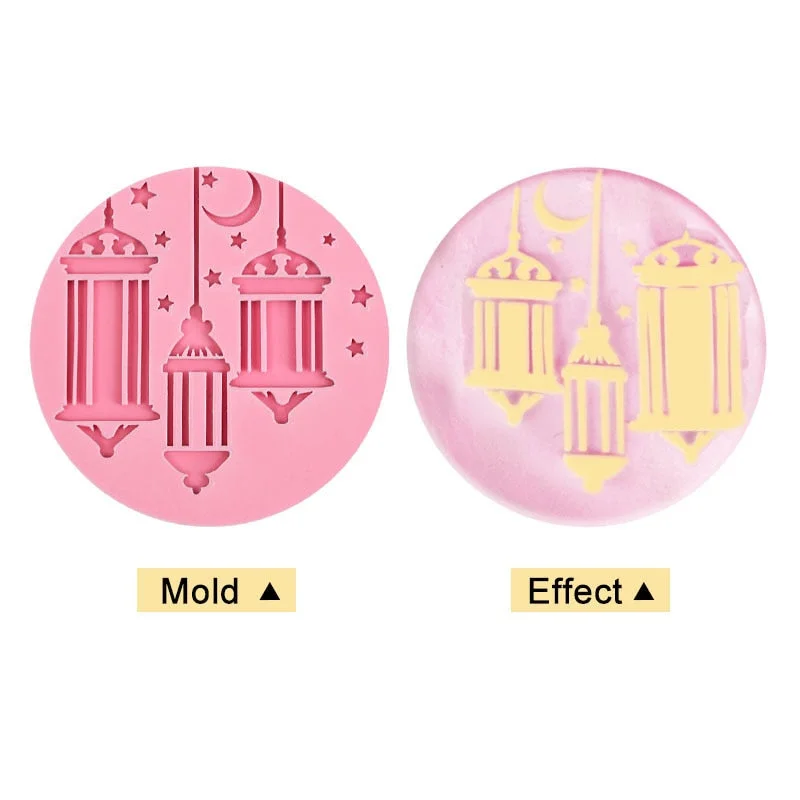 Eid Mubarak Cookies Mould Moon Star Embossed Biscuit Stamp Cutter Ramadan Muslim Party Decor DIY Cake Baking Tools Fondant Mold